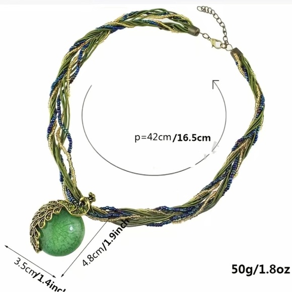 New In Package Purple Peacock Necklace - Picture 2 of 4